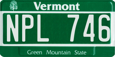VT license plate NPL746