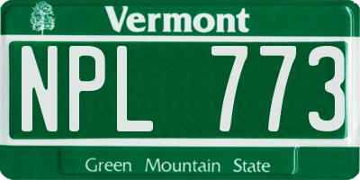 VT license plate NPL773