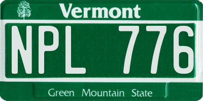 VT license plate NPL776