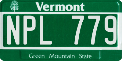 VT license plate NPL779