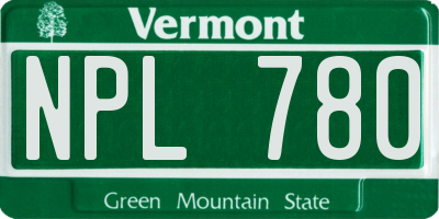 VT license plate NPL780