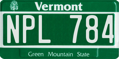 VT license plate NPL784