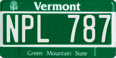 VT license plate NPL787