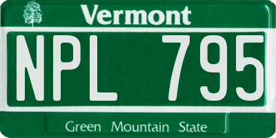 VT license plate NPL795