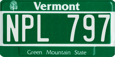 VT license plate NPL797