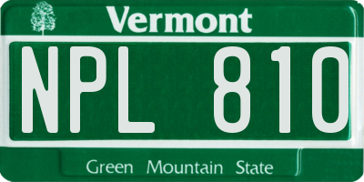 VT license plate NPL810