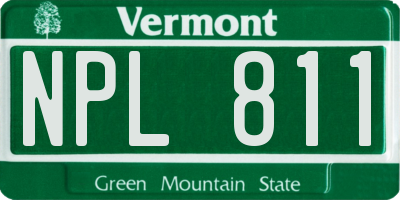VT license plate NPL811