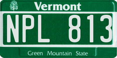 VT license plate NPL813