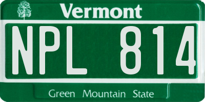VT license plate NPL814