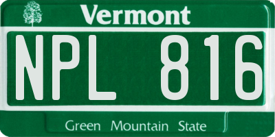 VT license plate NPL816