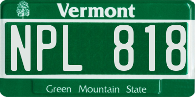 VT license plate NPL818