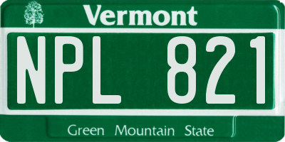 VT license plate NPL821
