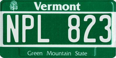 VT license plate NPL823