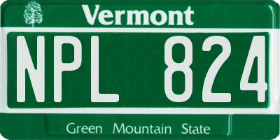 VT license plate NPL824