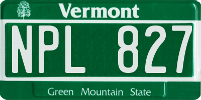 VT license plate NPL827