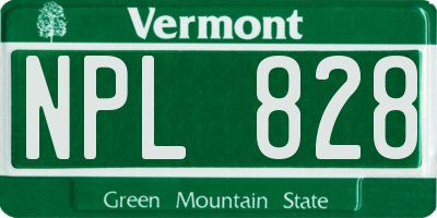 VT license plate NPL828