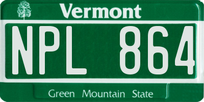 VT license plate NPL864