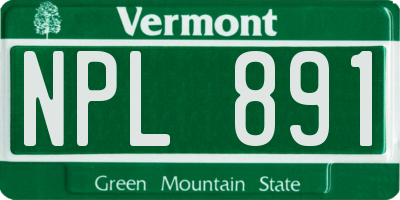 VT license plate NPL891