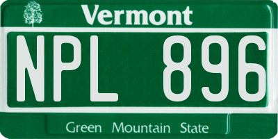 VT license plate NPL896