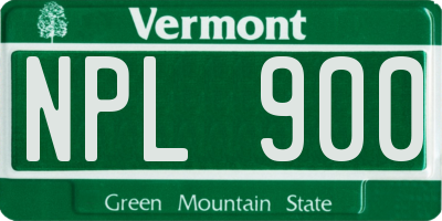 VT license plate NPL900