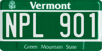 VT license plate NPL901