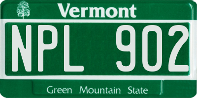 VT license plate NPL902