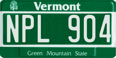VT license plate NPL904