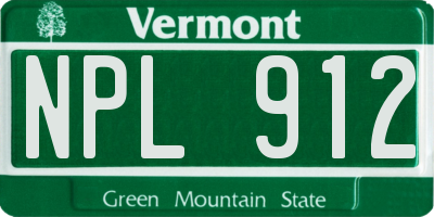 VT license plate NPL912