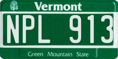 VT license plate NPL913