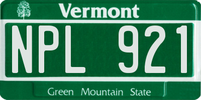 VT license plate NPL921