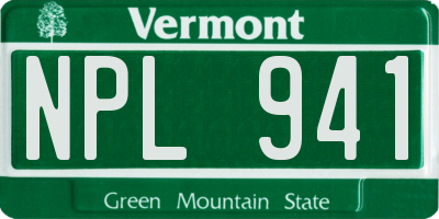 VT license plate NPL941