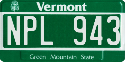 VT license plate NPL943