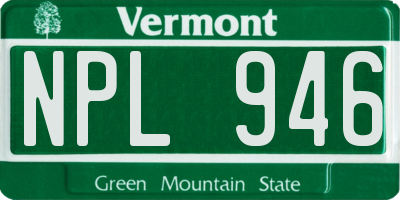 VT license plate NPL946