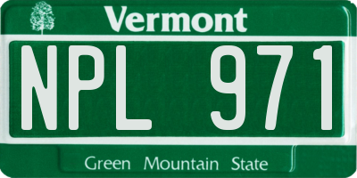 VT license plate NPL971