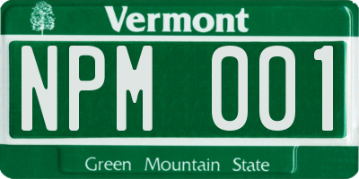 VT license plate NPM001