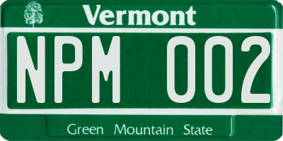 VT license plate NPM002