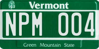 VT license plate NPM004