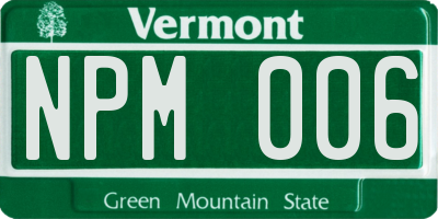 VT license plate NPM006