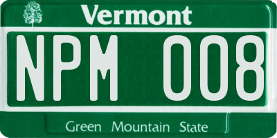 VT license plate NPM008