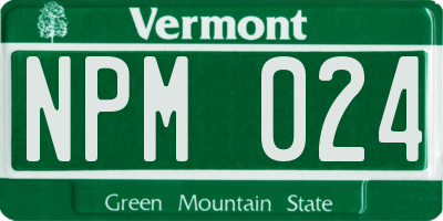 VT license plate NPM024