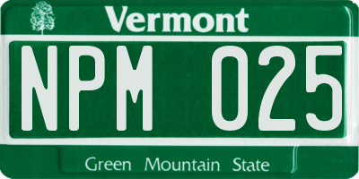 VT license plate NPM025