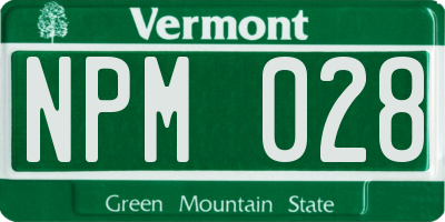 VT license plate NPM028