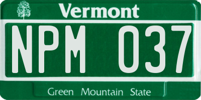 VT license plate NPM037
