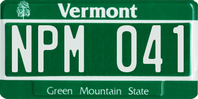 VT license plate NPM041