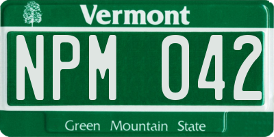 VT license plate NPM042