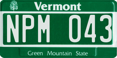 VT license plate NPM043