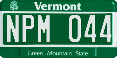 VT license plate NPM044