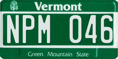 VT license plate NPM046