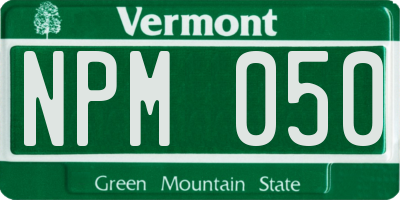 VT license plate NPM050
