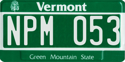 VT license plate NPM053